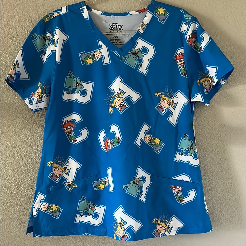 Nickelodeon Blue Rugrats Scrub Top